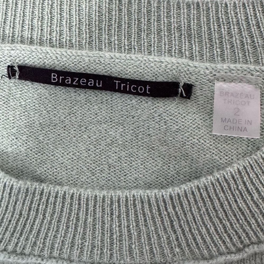 Brazeau Tricot Cashmere Crewneck Sweater, Size M - Picture 3 of 6